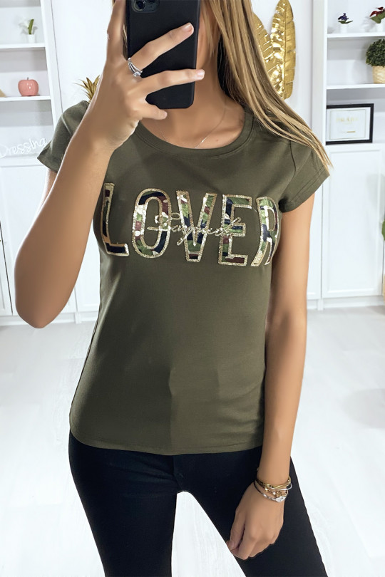 T-shirt kaki camouflage " lover" - 3