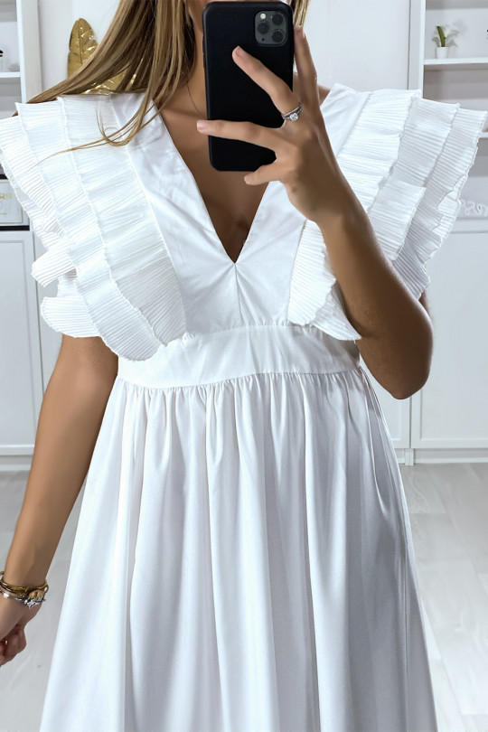 robe blanche froufrou