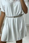 Thin gray studded belt to adjust the waist