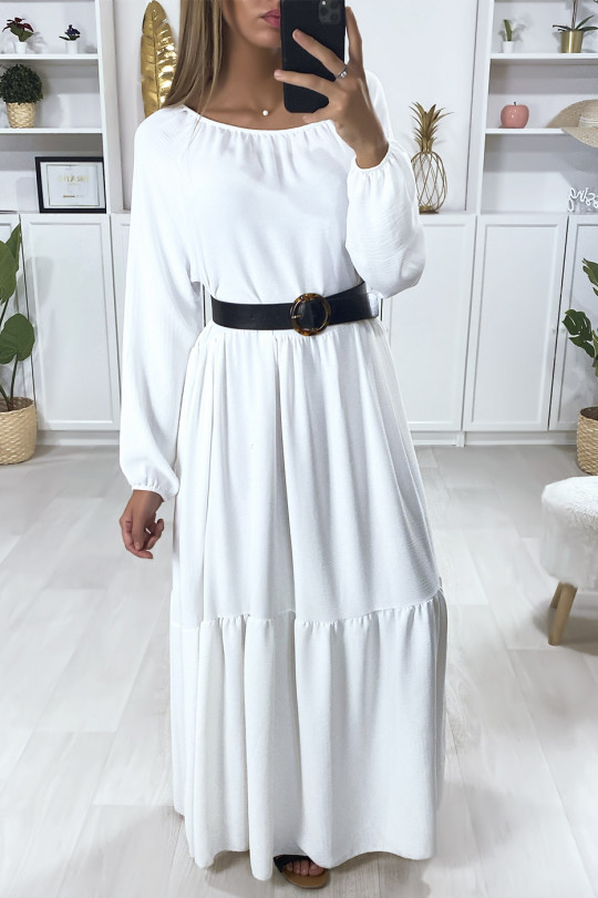robe blanche simple longue