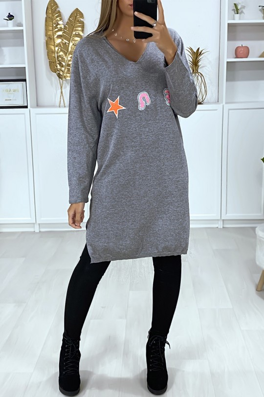 robe pull gris anthracite