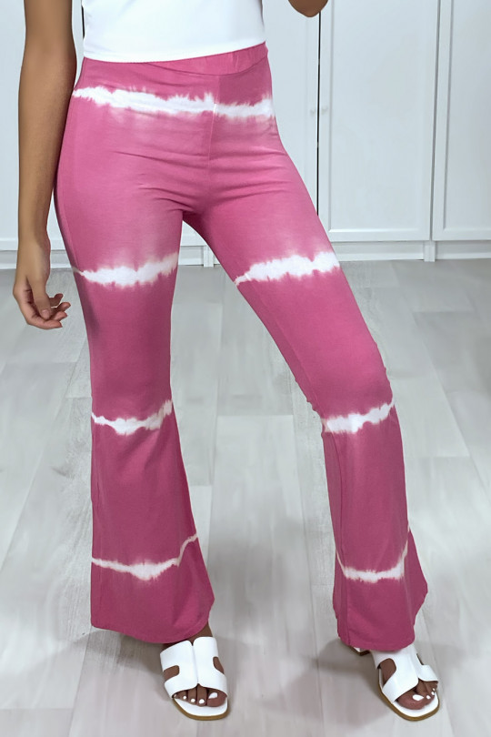Fuchsia paw placket trousers with tie & dye - 1