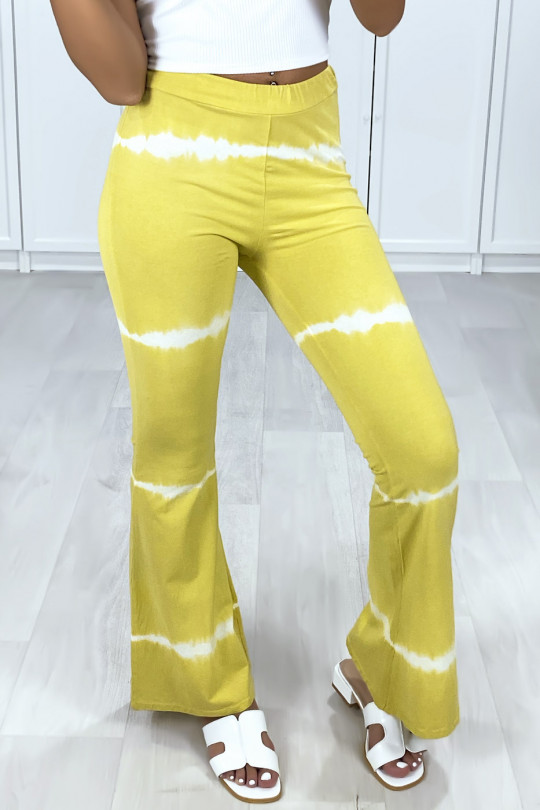 Mustard tie-dye pattern trousers - 2