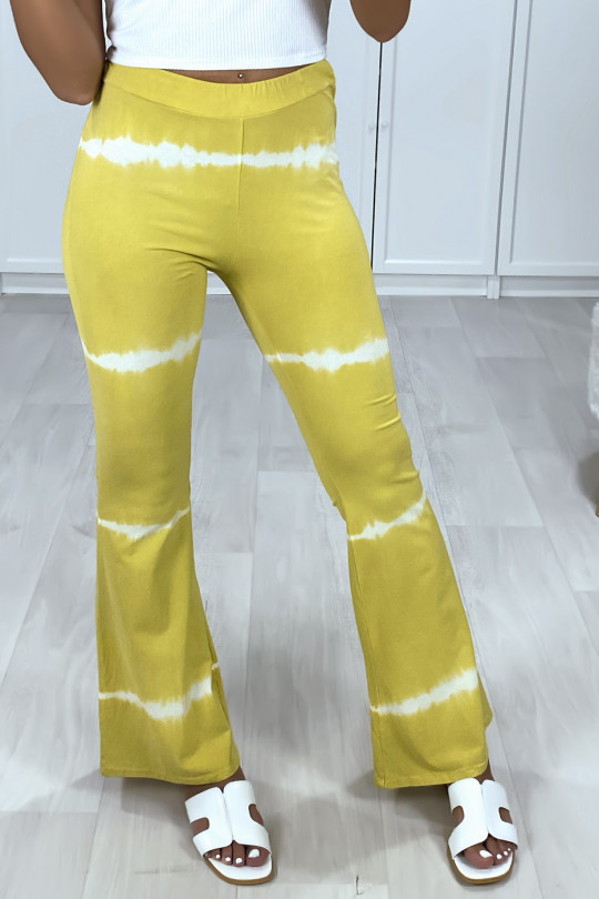 Mustard tie-dye pattern trousers - 3