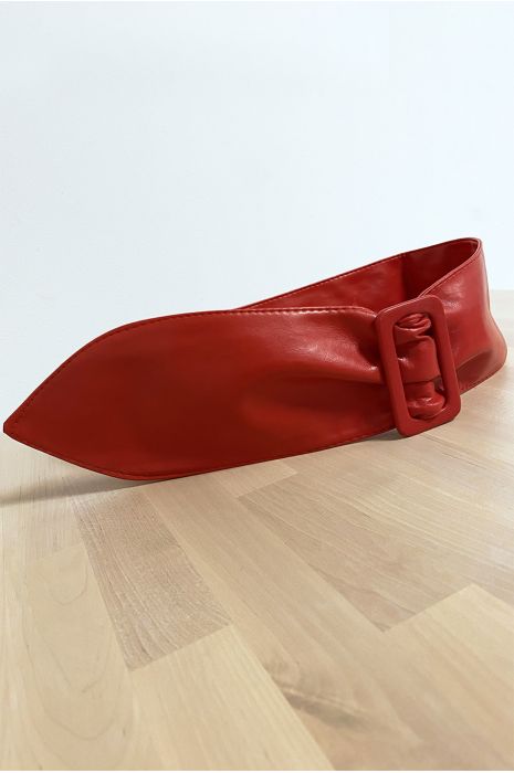 Red belt with rectangle buckle - 2