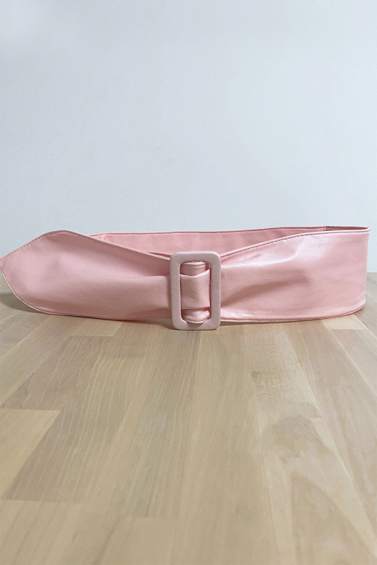 Pink belt with rectangle buckle - 2