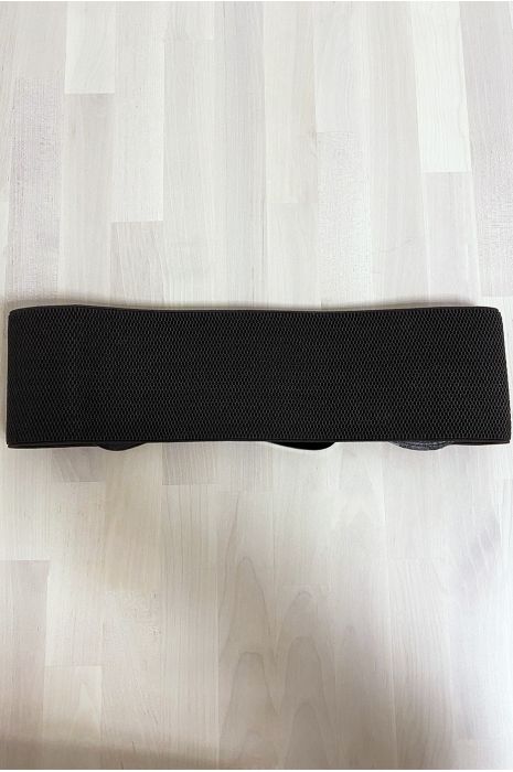 Grote bruine riem met strass steentjes en elastiek in de taille - 4