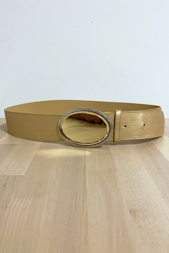 Gold belt with mirror buckle - 1