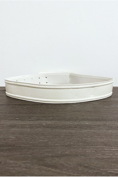 White belt with long rectangular buckle - 4