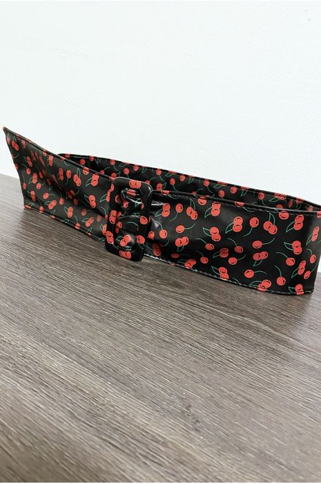 Ceinture noir avec motif cerise - 2