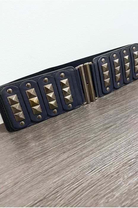 Ceinture marine clouté à l'avant et élastique à la taille - 2