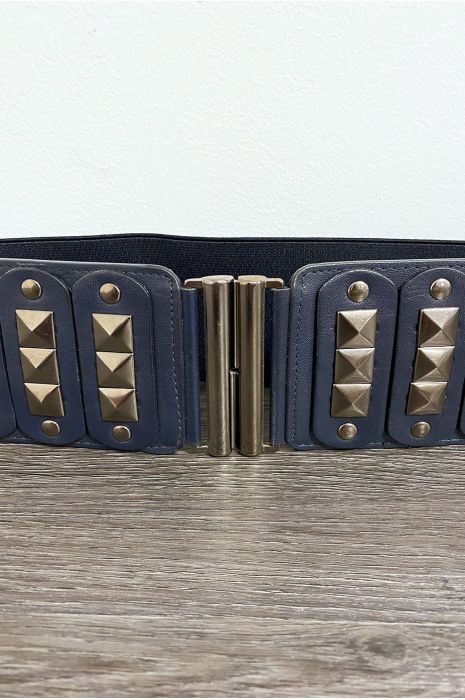 Ceinture marine clouté à l'avant et élastique à la taille - 3