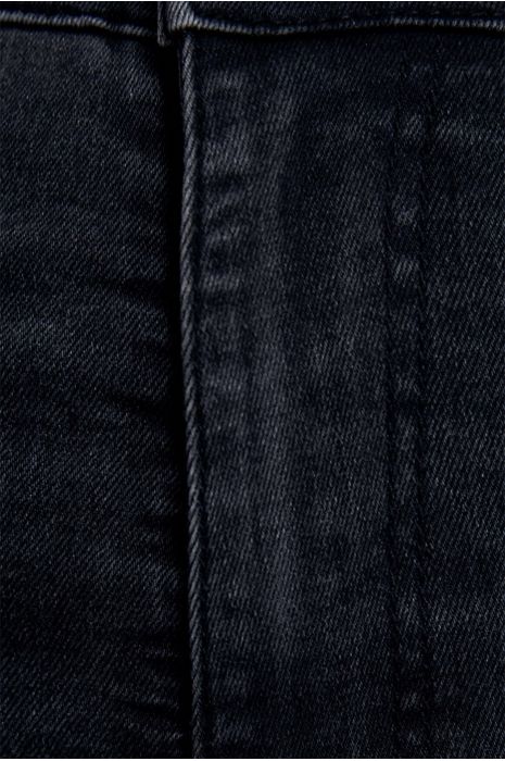 Vervaagde zwarte slimfit jeansbroek met achterzakken - 1