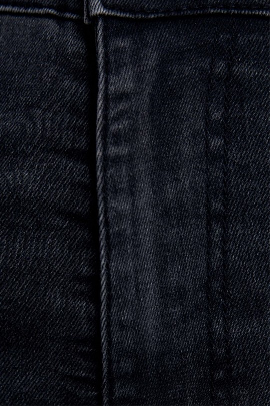 Pantalon jeans slim noir délavé avec poches arrières
