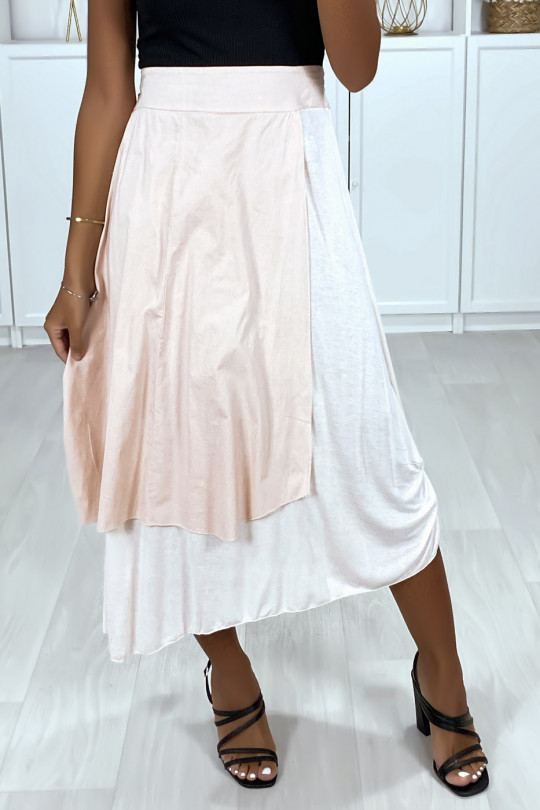 2 in 1 skirt in pink with gathers on the side - 1