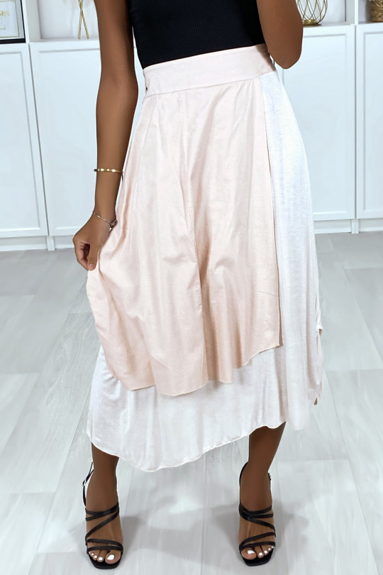 2 in 1 skirt in pink with gathers on the side - 2