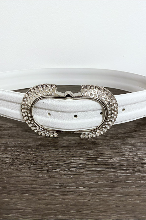 Witte riem met gesp van strass - 2