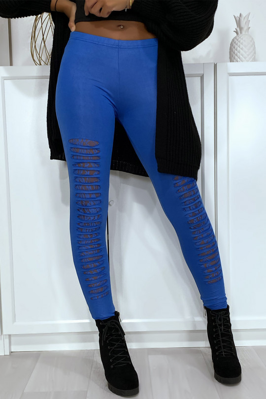 Royal leggings tapered at the front and lined with lace - 3