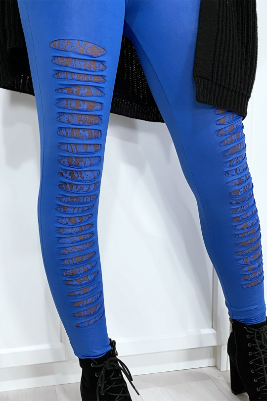 Royal leggings tapered at the front and lined with lace - 4