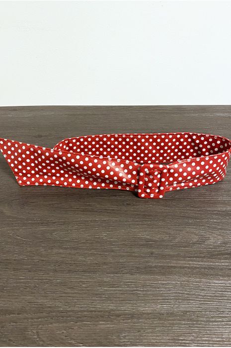 Ceinture en simili rouge à poids blanc - 1