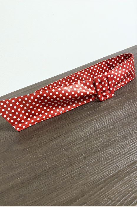 Rode faux riem met wit gewicht - 2