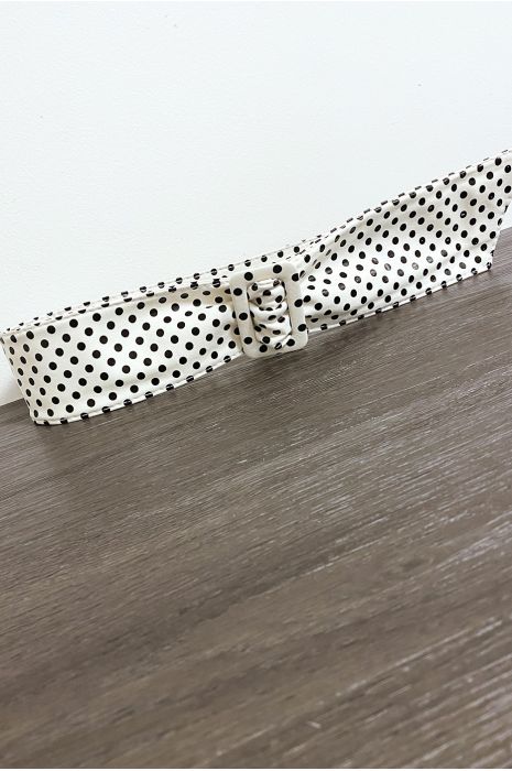 Zwart gewicht witte faux riem - 2