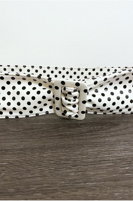 Zwart gewicht witte faux riem - 3