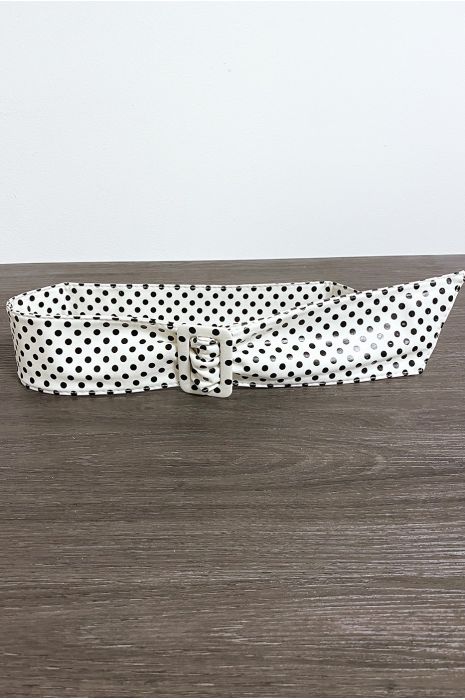 Zwart gewicht witte faux riem - 4