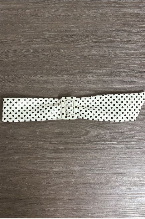 Zwart gewicht witte faux riem - 5