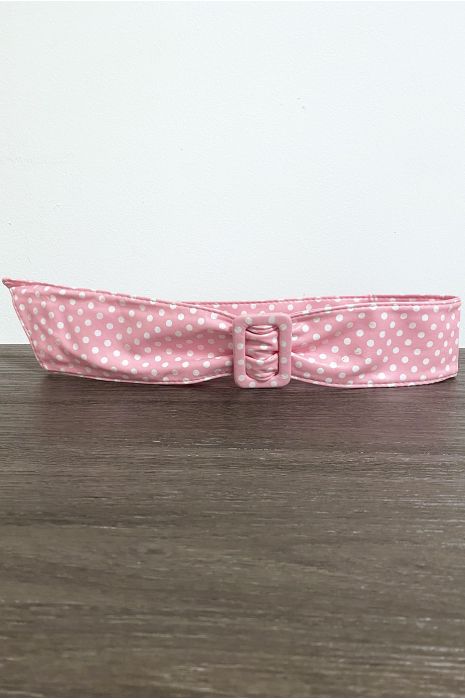 Ceinture en simili rose à poids blanc - 1