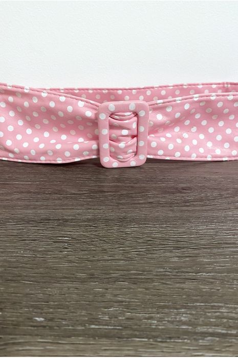 Ceinture en simili rose à poids blanc - 3