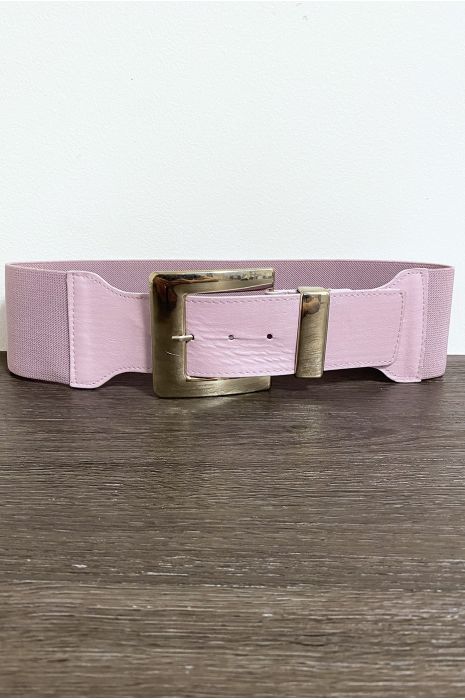 Grote lila riem met zilveren gesp en elastische taille - 1