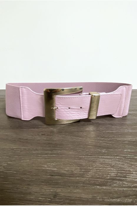 Grote lila riem met zilveren gesp en elastische taille - 4