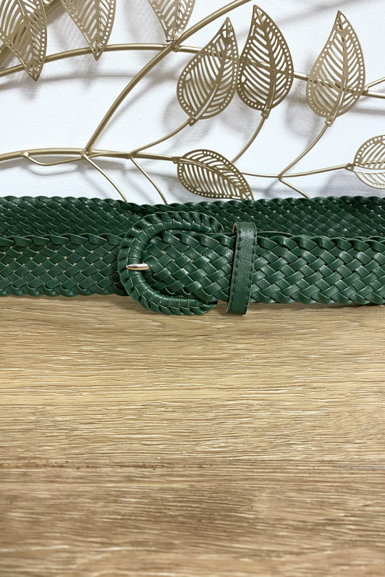 Braided belt in duck green imitation - 2