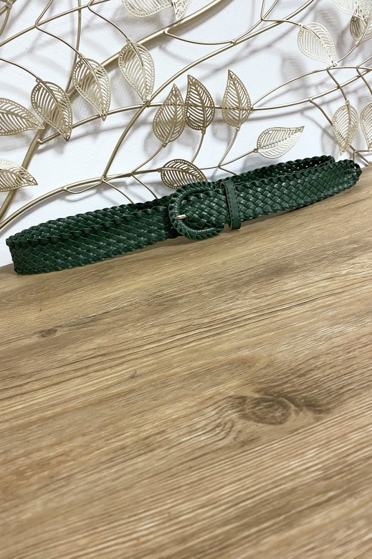 Braided belt in duck green imitation - 3