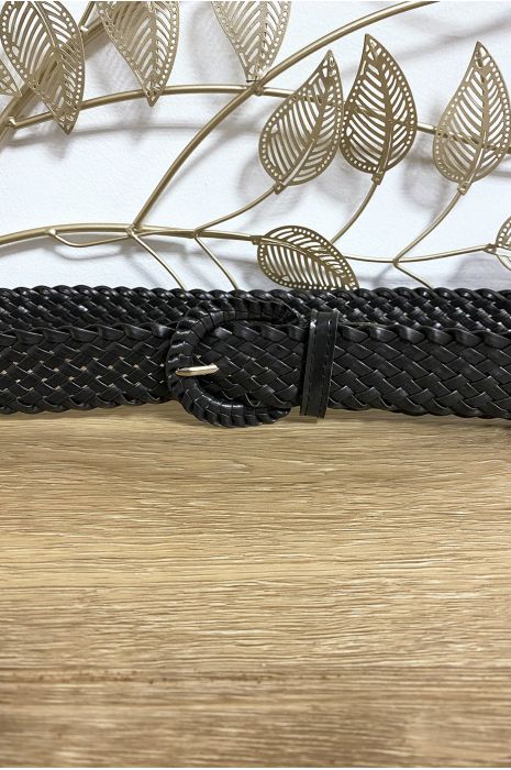 Ceinture tressé en simili noir - 2