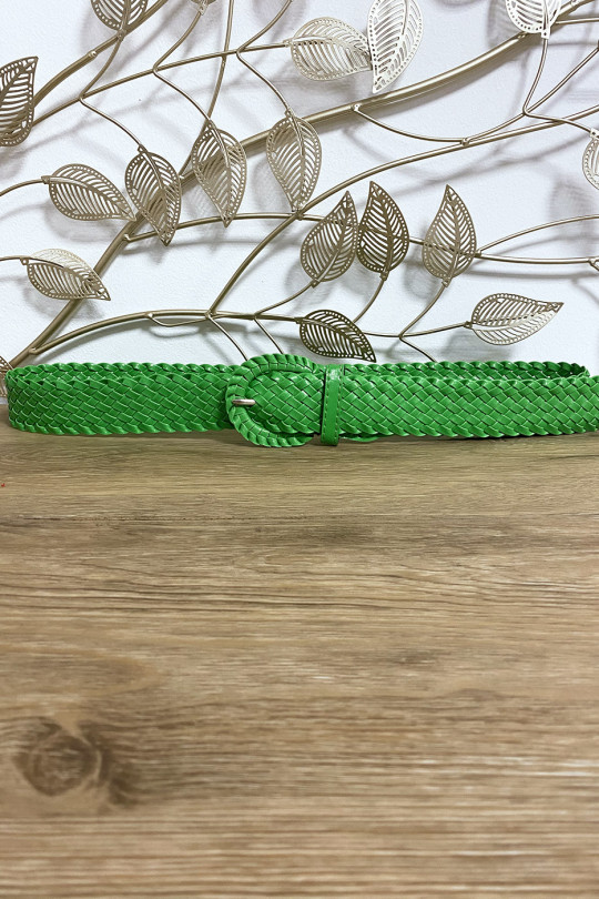 Braided belt in green imitation - 1