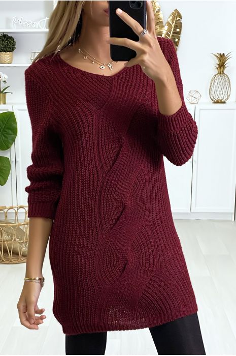 robe pull rouge bordeaux