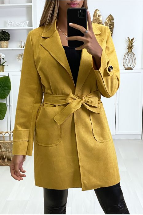 mustard mac coat