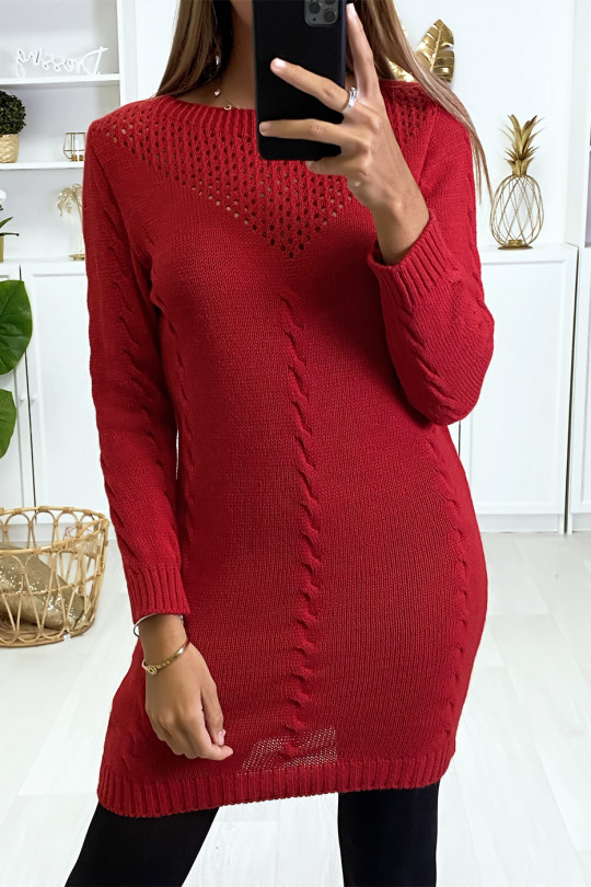 robe pull laine rouge