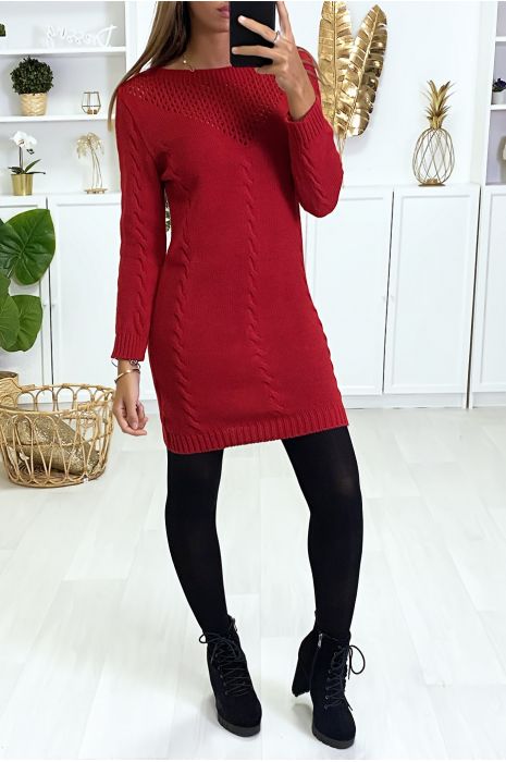 robe pull laine rouge
