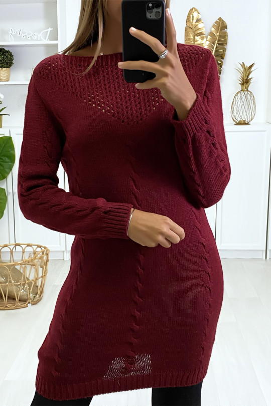 robe pull rouge bordeaux