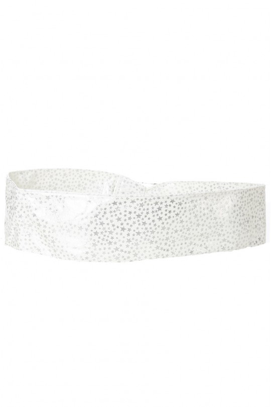 Lightweight white belt with star pattern and rectangle buckle. stars - 3