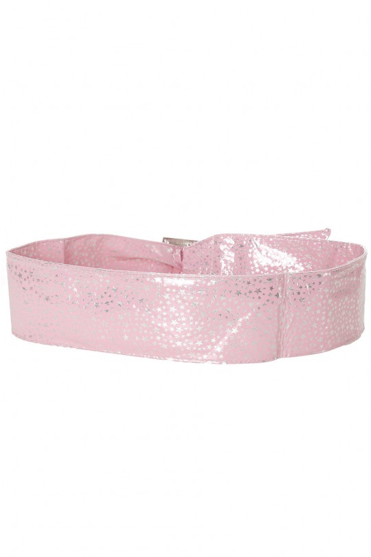Light pink belt with star pattern and rectangle buckle. stars - 2