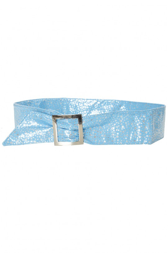 Light blue belt with star pattern and rectangle buckle. stars - 1