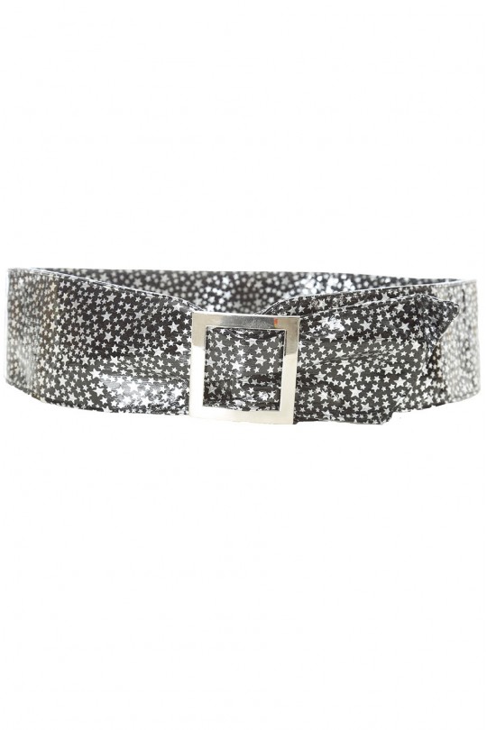 Lightweight black belt with star pattern and rectangle buckle. stars - 1