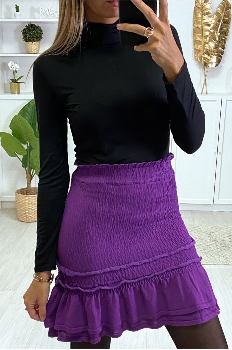 Pretty lilac gathered skirt with flounce - 2