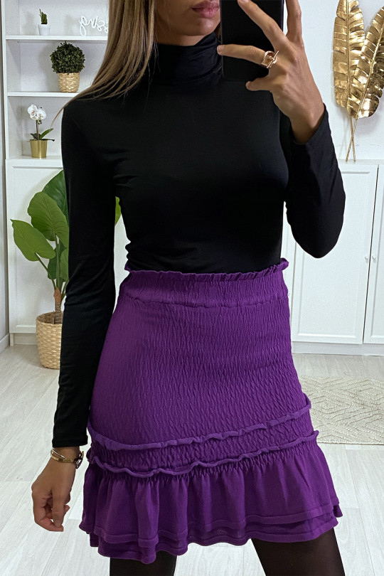JoPJe lilac gathered skirt with flounce - 3