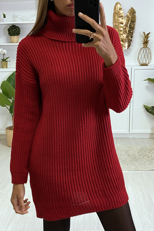 robe pull rouge femme