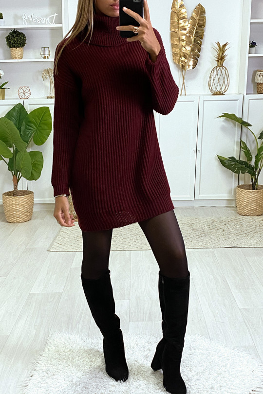 robe pull rouge bordeaux